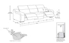 1116 Divanitalia 3-Piece Modular Power Reclining Sofa in Top Grain Italian Leather with 2 Power Recliners & Power Headrests