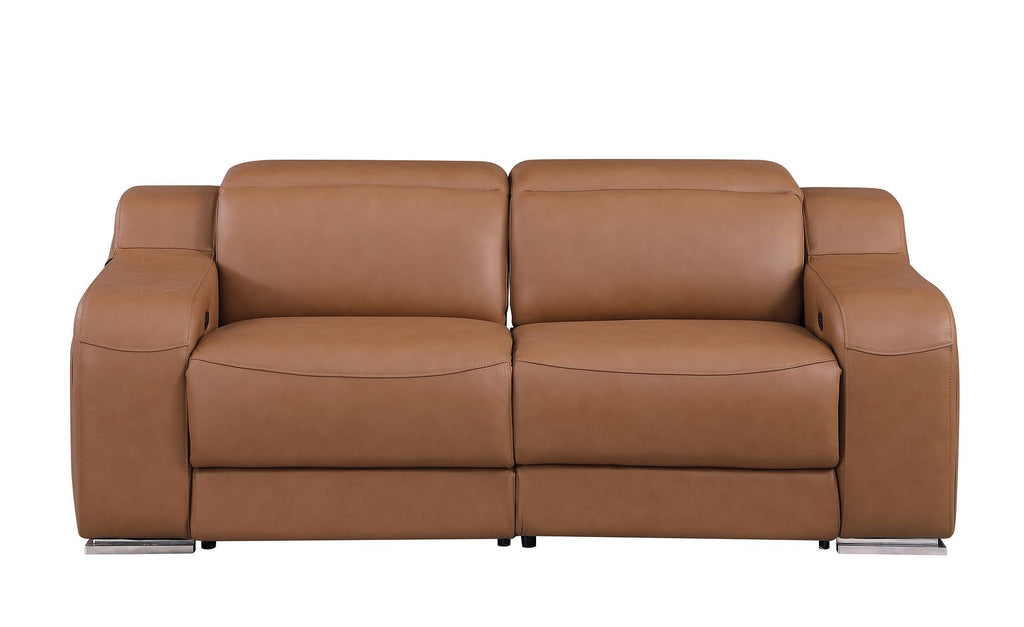 1116 Divanitalia 2-Piece Modular Power Reclining Loveseat in Top Grain Italian Leather with 2 Power Recliners & Power Headrests