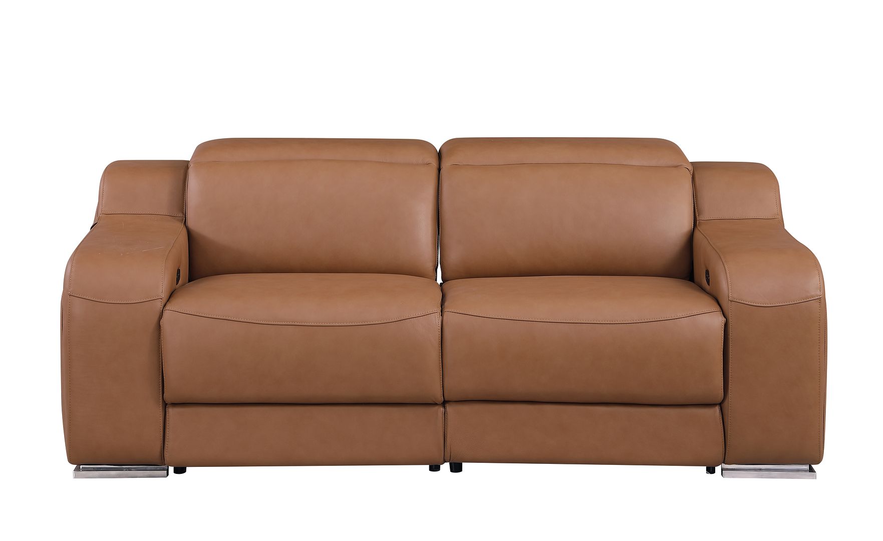 1116 Divanitalia 2-Piece Modular Power Reclining Loveseat in Top Grain Italian Leather with 2 Power Recliners & Power Headrests