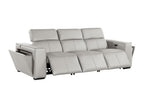 1224 Divanitalia 6-Piece Modular Power Reclining Sofa, Loveseat & Chair Set in Top Grain Italian Leather with 6 Power Recliners & Power Headrests - Light Grey - SKU 1224-LT-GREY-6.6-HT-3PC - view 6