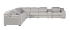 1116 Divanitalia 8-Piece L-Shaped Sectional Sofa in Top Grain Italian Leather with 3 Power Recliners & Power Headrests - Light Grey - SKU 1116-LT-GREY-8PC-3PWR-SECTIONAL- GROUP - view 4