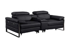 1246 Divanitalia Modular Power Reclining Dual Console Sofa and Console Loveseat Set with Power Headrests - Top Grain Italian Leather - Black - SKU 1246-BLACK-8.5-HT-2PC - view 7