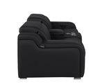 1116 Divanitalia 3-Piece Modular Power Reclining Console Loveseat in Top Grain Italian Leather with 2 Power Recliners & Power Headrests