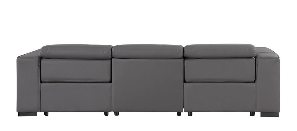 1208 Genuine Leather Triple Power Reclining Sofa