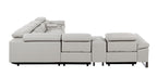 1246 Divanitalia 8-Piece L-Shaped Modular Power Reclining Sectional Sofa with 4 Power Recliners and Power Headrests - Top Grain Italian Leather