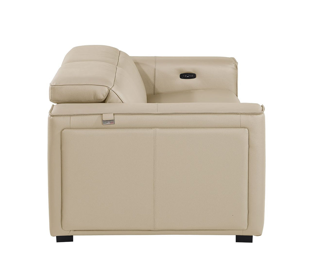 1224 Divanitalia 2-Piece Modular Power Reclining Loveseat in Top Grain Italian Leather with 2 Power Recliners & Power Headrests