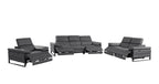 1246 Divanitalia Modular Power Dual Reclining Sofa, Loveseat, and Chair Set with Power Headrests - Top Grain Italian Leather - Dark Grey - SKU 1246-DK-GREY-6.5-HT-3PC - view 4