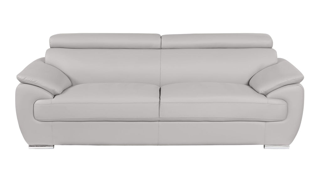 4571 Modern Genuine Leather 2-Piece Sofa Set - Light Grey - SKU 4571-LV LIGHT GREY 2PC (S/L) - GROUP - view 3