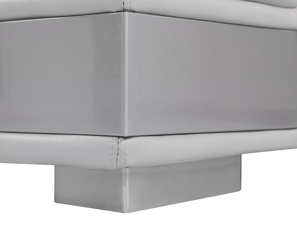 415 Divanitalia Sofa with Adjustable Headrest in Top-grain Italian Leather - Light Grey - SKU 415-S-LIGHT GRAY - view 7