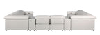 1126 Divanitalia 8-Piece U-Shaped Sectional Sofa in Top Grain Italian Leather with 4 Power Recliners & Power Headrests