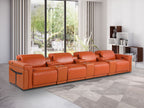 1126 Divanitalia 7-Piece Modular Power Reclining Sofa in Top Grain Italian Leather with 4 Power Recliners & Power Headrests - Camel - SKU 1126-CAMEL-7.4-HT