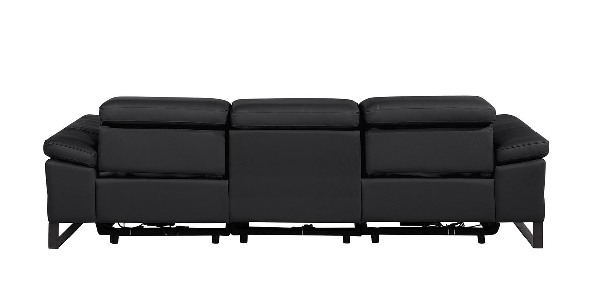 1246 Divanitalia Modular Power Dual Reclining Sofa with Power Reclining Headrests - Top Grain Italian Leather - Black - SKU 1246-BLACK-3.2-S-HT - view 7