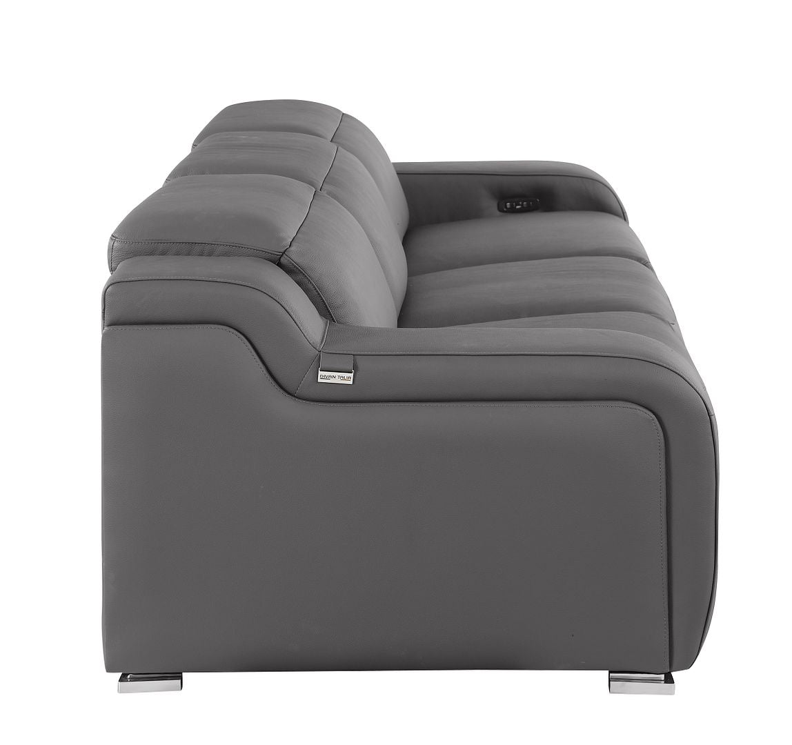1116 Divanitalia 3-Piece Modular Power Reclining Sofa in Top Grain Italian Leather with 2 Power Recliners & Power Headrests