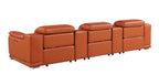 9762 Divanitalia 5-Piece Modular Power Reclining Sofa and Loveseat Set with 3 Power Recliners in Top Grain Italian Leather