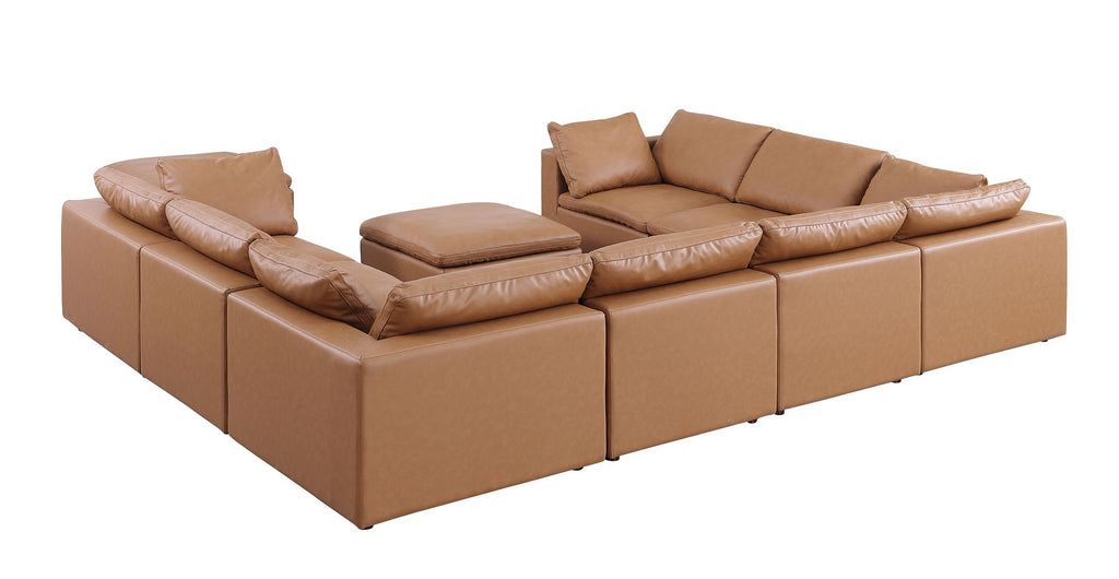 1100 Divanitalia 9-Piece U-Shaped Sectional Sofa in Top-grain Italian Leather