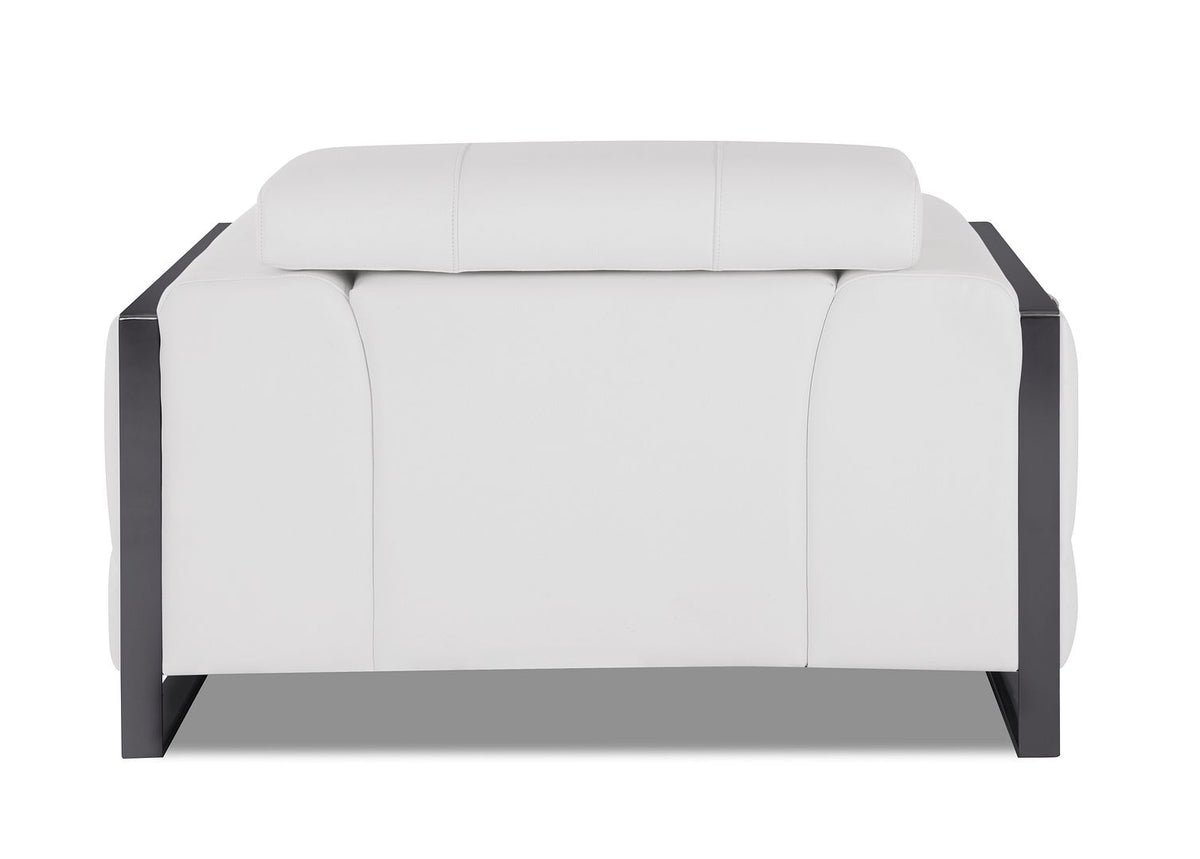 903 Divanitalia Chair with Adjustable Headrest in Top-grain Italian Leather - White - SKU 903-CH-WHITE - view 4
