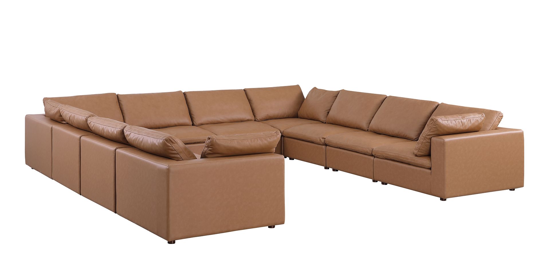 1100 Divanitalia 10-Piece U-Shaped Sectional Sofa in Top-grain Italian Leather