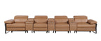 1246 Divanitalia Modular Power Triple Reclining Triple Console Sofa with Power Reclining Headrests - Top Grain Italian Leather
