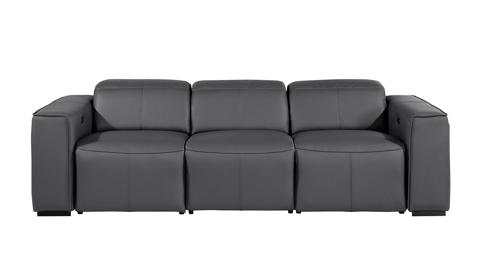 1224 Divanitalia 3-Piece Modular Power Reclining Sofa in Top Grain Italian Leather with 2 Power Recliners & Power Headrests
