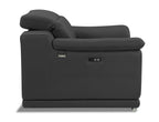 9762 Divanitalia Top Grain Italian Leather Power Reclining Loveseat with Adjustable Headrests