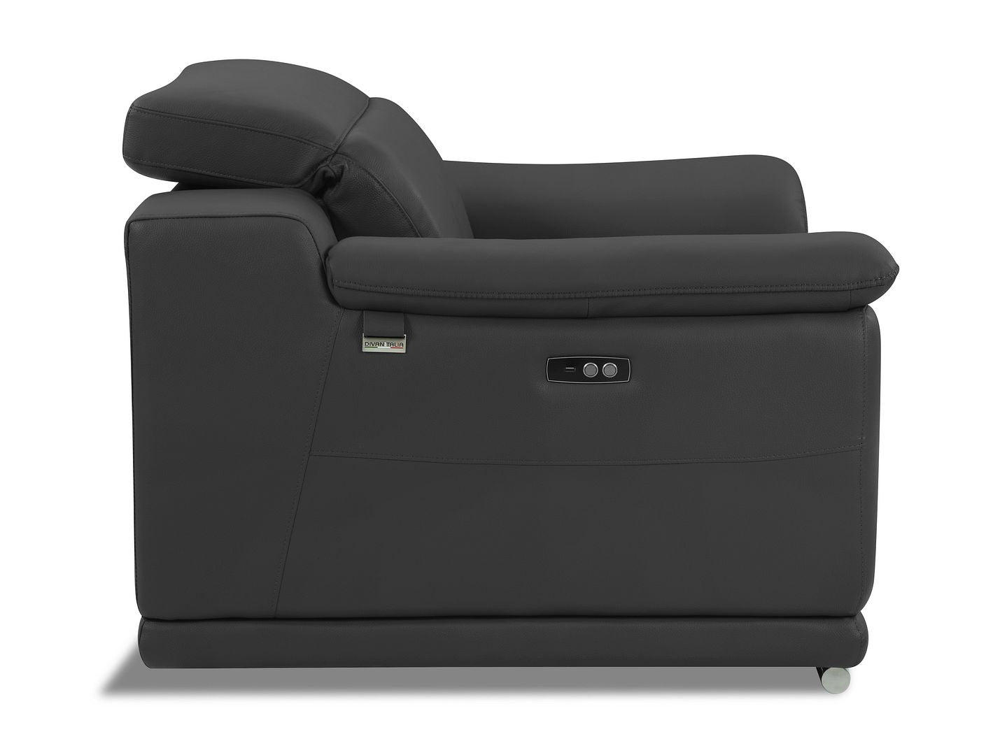 9762 Divanitalia Top Grain Italian Leather Power Reclining Loveseat with Adjustable Headrests