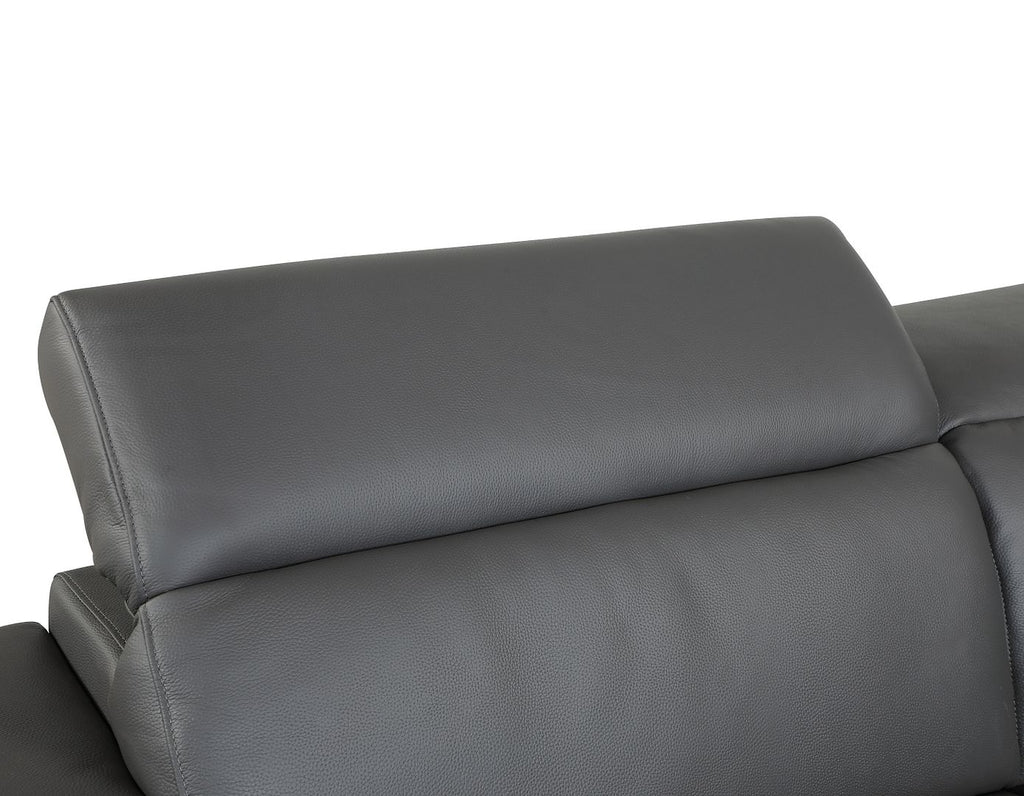 692 Divanitalia 2-Piece Sofa Set with Adjustable Headrest in Top-grain Italian Leather - Dark Grey - SKU 692- DARK GRAY 2PC (S/L) - GROUP - view 14