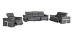 1126 Divanitalia 6-Piece Modular Power Reclining Sofa, Loveseat & Chair Set in Top Grain Italian Leather with 5 Power Recliners & Power Headrests - Dark Grey - SKU 1126-DK_GREY-6.5-HT-3PC - view 4