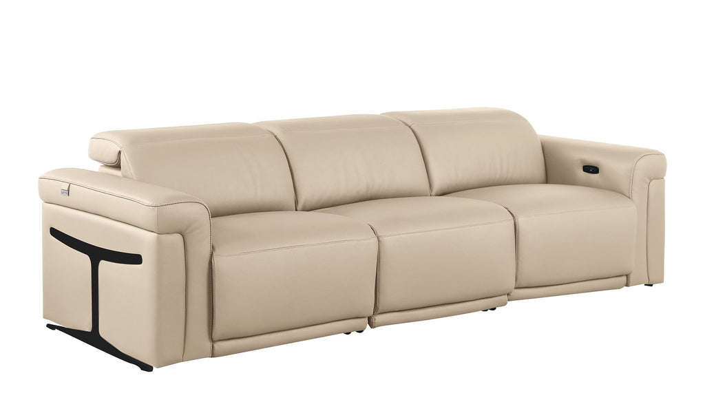 1126 Divanitalia 3-Piece Modular Power Reclining Sofa in Top Grain Italian Leather with 3 Power Recliners & Power Headrests
