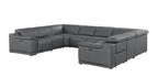 2679 8-Piece U-Shaped Power Reclining Sectional Sofa in Genuine Leather - 4 Recliners