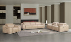 2679 Power Reclining Sofa, Console Loveseat & Chair Set in Genuine Leather - 6 Recliners - Beige - SKU 2679-BEIGE-7.6-HT-3PC