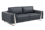 1050 Divanitalia 3-Piece Sofa Set in Top-grain Italian Leather - Dark Grey - SKU 1050-DK-GRAY-2PC - view 4