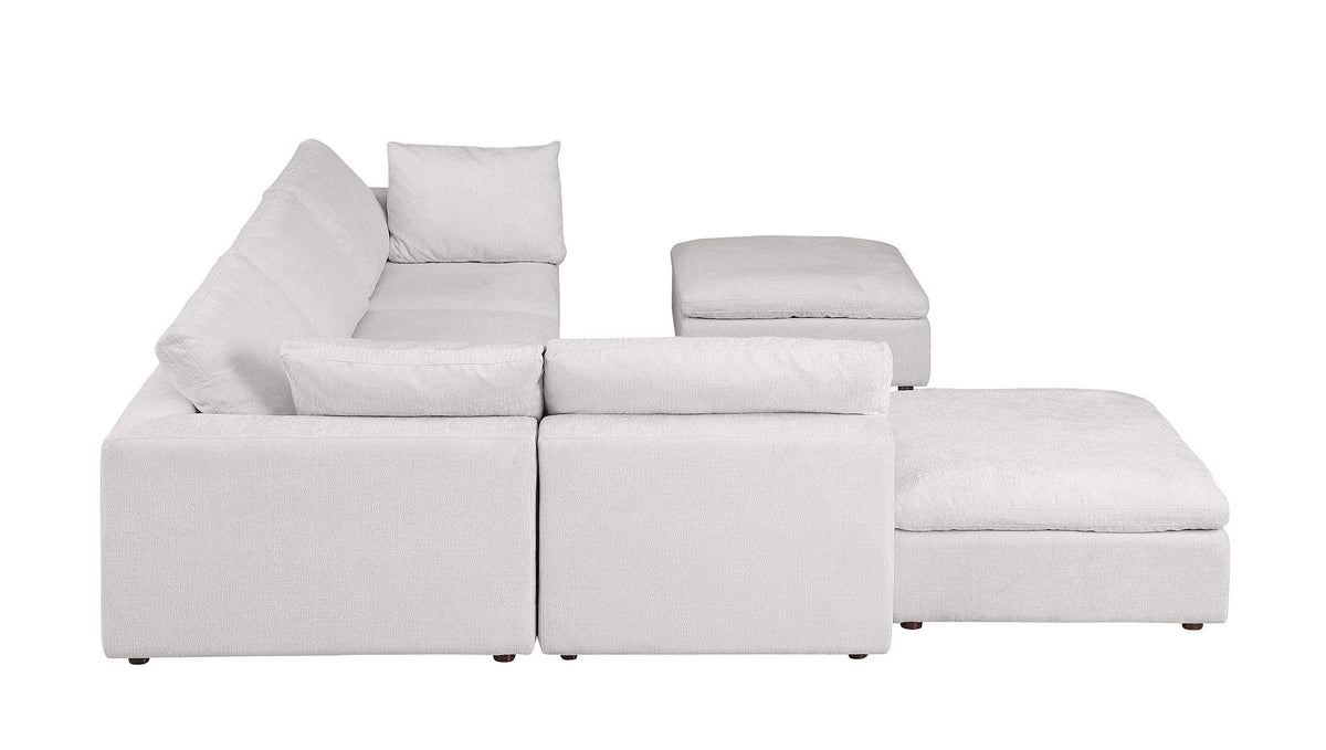 1100 Divanitalia 6-Piece Left Arm Facing 3-Seat Sectional Sofa - Pearl - SKU 1100-LT-GREY-FABRIC-6.4-LAF - view 5
