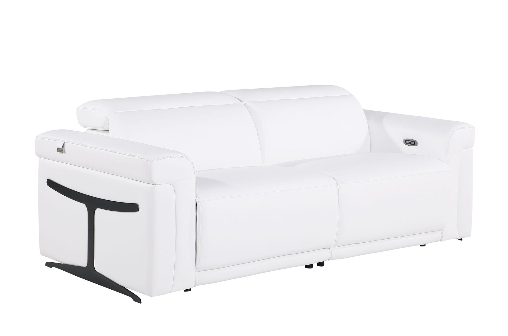 1126 Divanitalia Power Reclining Sofa in Top Grain Italian Leather with 2 Power Recliners & Power Headrests
