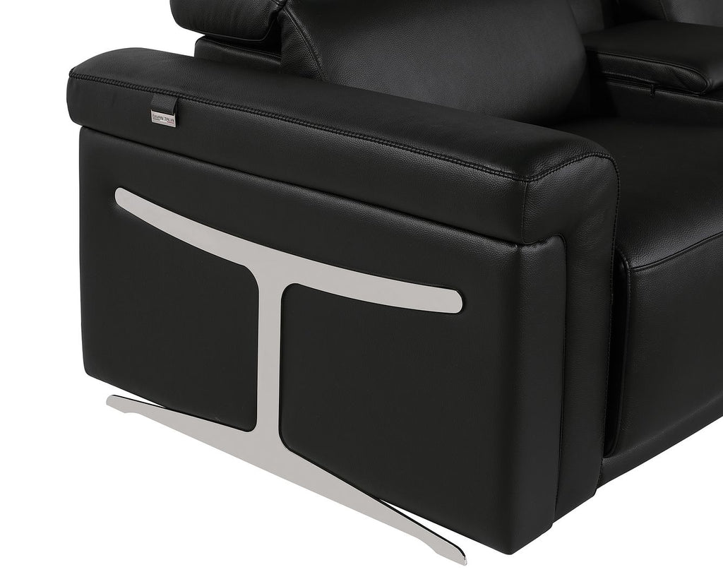 1126 Divanitalia 3-Piece Modular Power Reclining Loveseat in Top Grain Italian Leather with 2 Power Recliners & Power Headrests