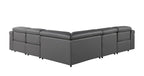 1126 Divanitalia 5-Piece L-Shaped Sectional Sofa in Top Grain Italian Leather with 3 Power Recliners & Power Headrests - Dark Grey - SKU 1126-DK-GREY-SEC-5PC-3PWR-SECTIONAL-GROUP - view 4