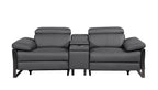 1246 Divanitalia Top Grain Italian Leather Console Loveseat with Power Headrest - Dark Grey - SKU 1246-DK-GREY-3.2-HT - view 3