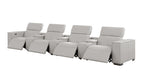 1208 7 Piece Leather Sofa with 4 Power Recliners and Power Headrests - Light Grey - SKU 1208-LT-GREY-S-7.4-HT - view 5
