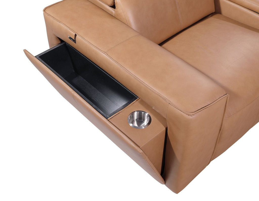 1224 Divanitalia 12-Piece U-Shaped Sectional Sofa in Top Grain Italian Leather with 4 Power Recliners & Power Headrests