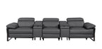 1246 Divanitalia Modular Power Triple Reclining Dual Console Sofa with Power Reclining Headrests - Top Grain Italian Leather - Dark Grey - SKU 1246-DK-GREY-5.3-HT - view 3