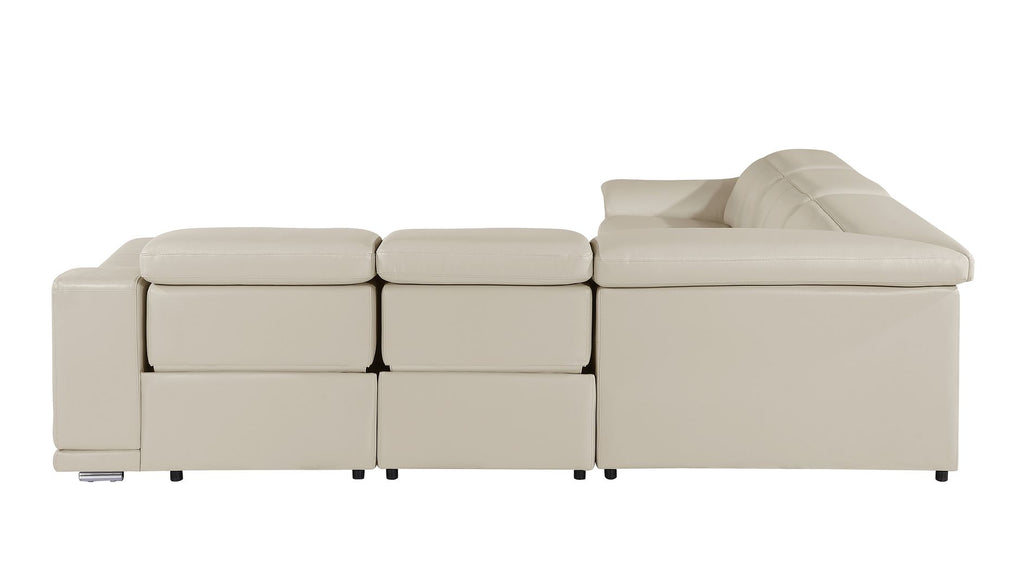 9762 Divanitalia 5-Piece L-Shaped Top Grain Italian Leather Sectional Sofa with 3 Power Recliners