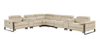 1246 Divanitalia 8-Piece L-Shaped Modular Power Reclining Sectional Sofa with 4 Power Recliners and Power Headrests - Top Grain Italian Leather