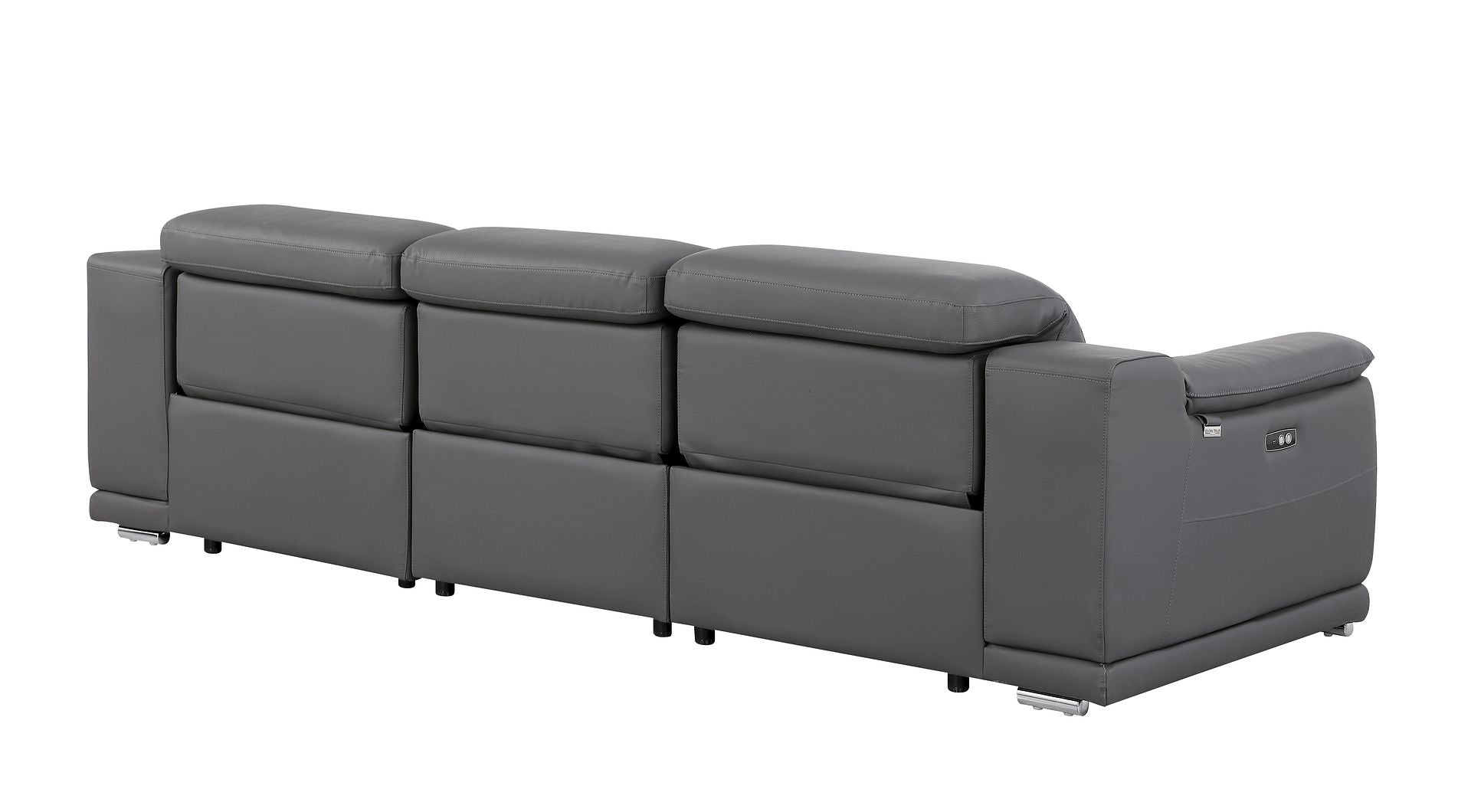 9762 Divanitalia 3-Piece Modular Power Reclining Sofa with 3 Power Recliners in Top Grain Italian Leather