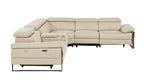 1246 Divanitalia 6-Piece L-Shaped Modular Power Reclining Sectional Sofa with 3 Power Recliners and Power Headrests - Top Grain Italian Leather - Beige - SKU 1246-BEIGE-6PC-3PWR-SECTIONAL - view 6