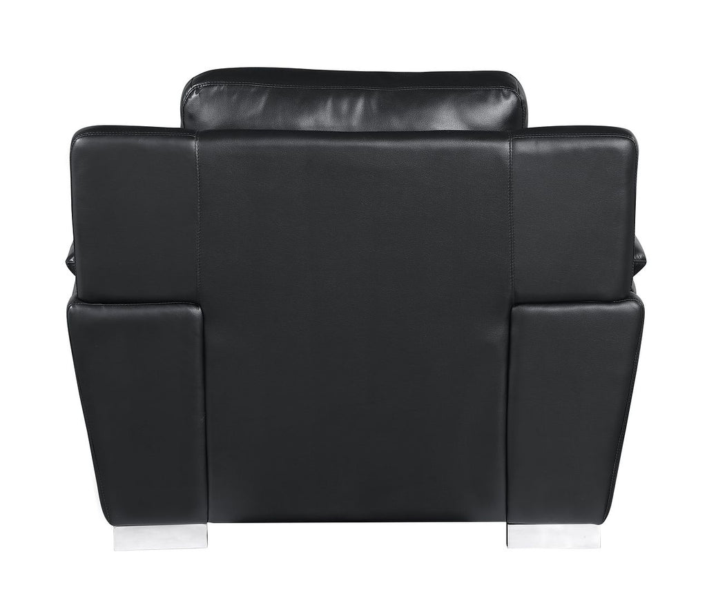 4572 Modern Genuine Leather Chair - Black - SKU 4572-CH-BLACK - view 3