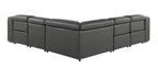1116 Divanitalia 5-Piece L-Shaped Sectional Sofa in Top Grain Italian Leather with 3 Power Recliners & Power Headrests - Dark Grey - SKU 1116-DK-GREY-5PC-3PWR-SECTIONAL- GROUP - view 5