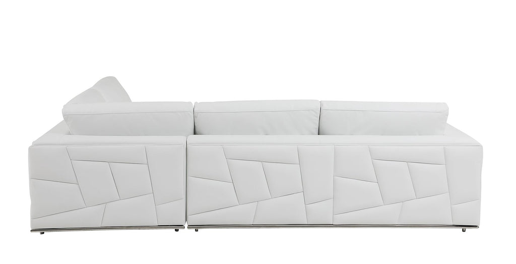 998 Divanitalia Cream Right Arm Facing Sectional Sofa in Top-grain Italian Leather - White - SKU 998-Sectional-RAF-CHAISE-WHITE - view 8