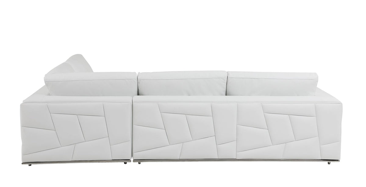 998 Divanitalia Cream Right Arm Facing Sectional Sofa in Top-grain Italian Leather - White - SKU 998-Sectional-RAF-CHAISE-WHITE - view 8