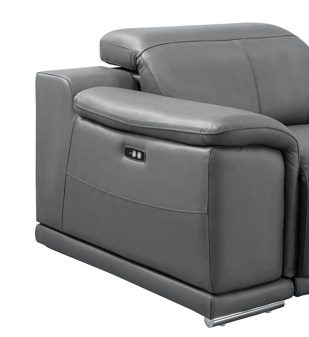 2679 8-Piece U-Shaped Power Reclining Sectional Sofa in Genuine Leather - 4 Recliners