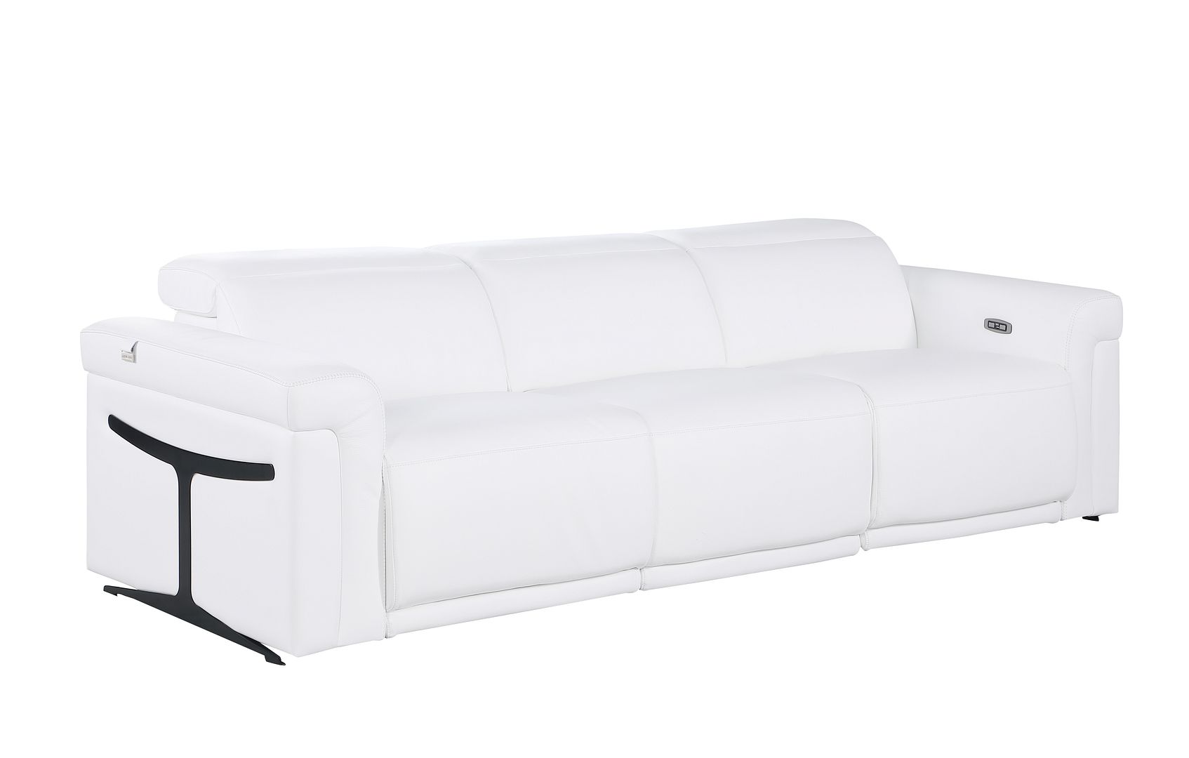 1126 Divanitalia 3-Piece Modular Power Reclining Sofa in Top Grain Italian Leather with 3 Power Recliners & Power Headrests