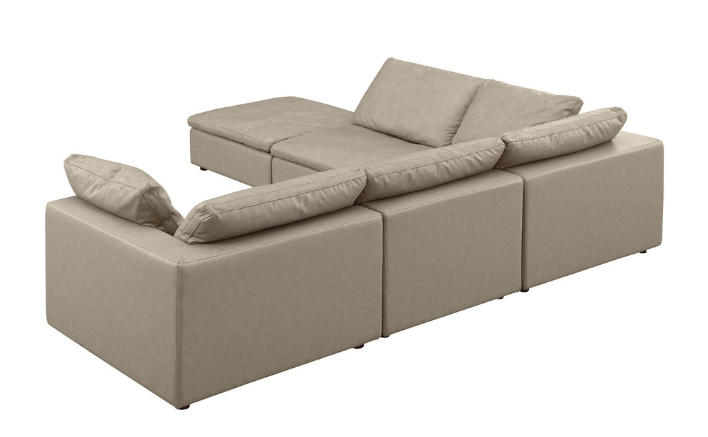 1100 Divanitalia 5-Piece Right Arm Facing 4-Seat Sectional Sofa - Top-grain Italian Leather